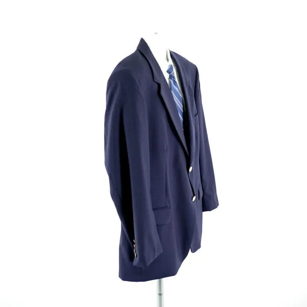 Savile Row Wool Blue 2 Gold Button Blazer 44R‎